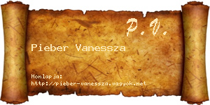 Pieber Vanessza névjegykártya